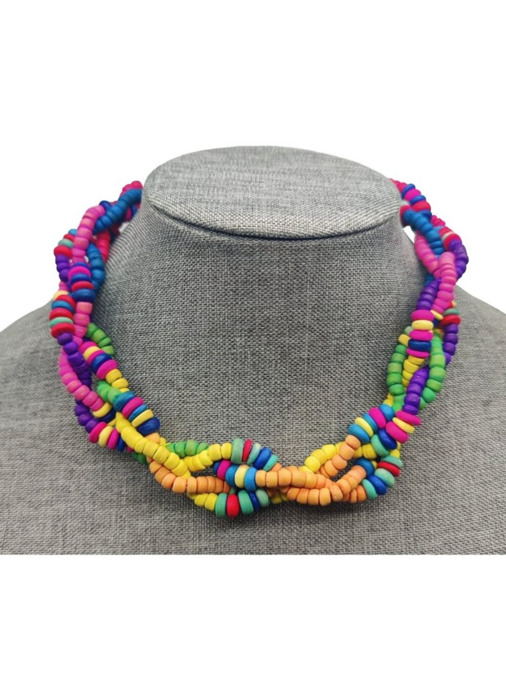 Beautiful Woman's Fashion Necklace Estate Sale Fun Multi Color Strand Beaded